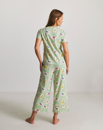Chelsea Peers Organic Cotton Crew Neck TShirt & Capri Bottoms Pyjama Set