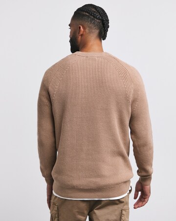 Stone Fisherman Raglan Crew Neck Jumper
