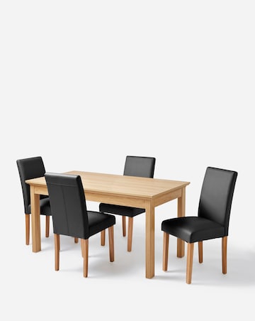 Julipa Ashford Table with 4 Ava Faux Leather Chairs