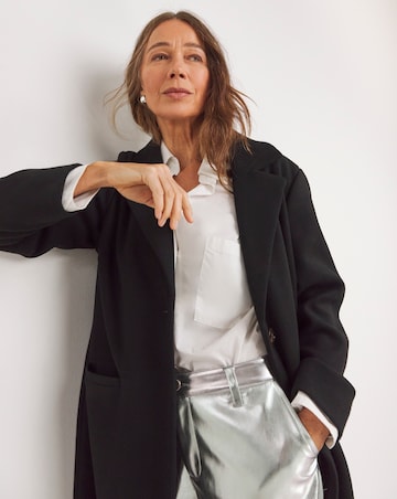 Black Lined Longline Coat