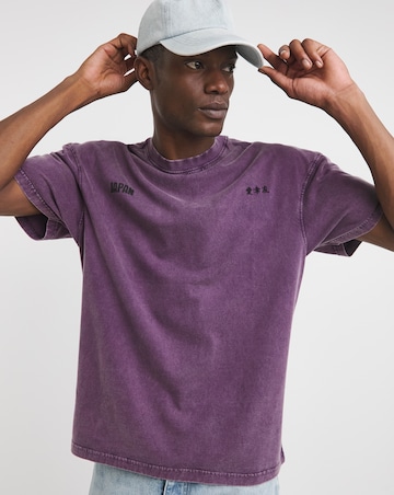 Oversized Acid Wash Embroidered T-Shirt