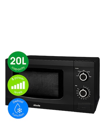 Abode AMM2001B 20L Black Manual Microwave