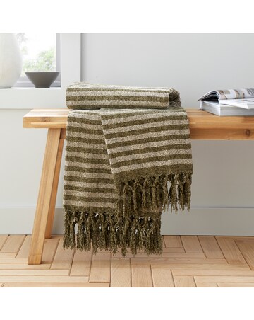 Catherine Lansfield Striped Chenille Throw