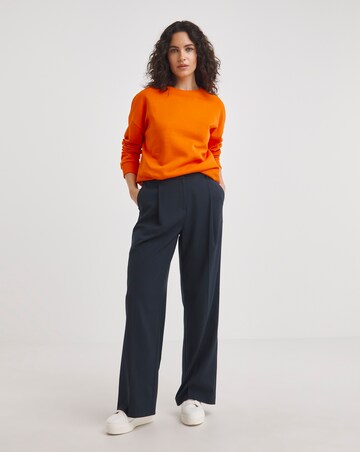 Orange Ribbed Detail SweatShirt