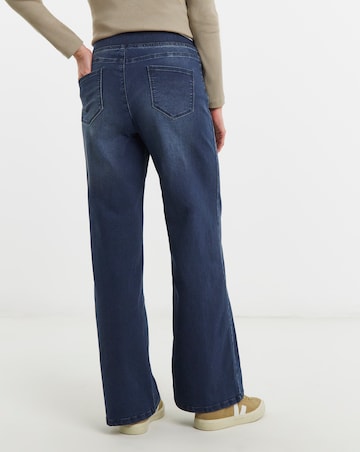 Dark Blue Retreat Wide Leg Jegging