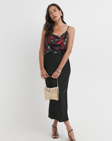 Satin Cowl Neck Strappy Cami