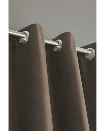 Catherine Lansfield Faux Suede Eyelet Curtains