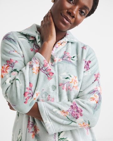 Julipa Fleece Button Through Midi Dressing Gown