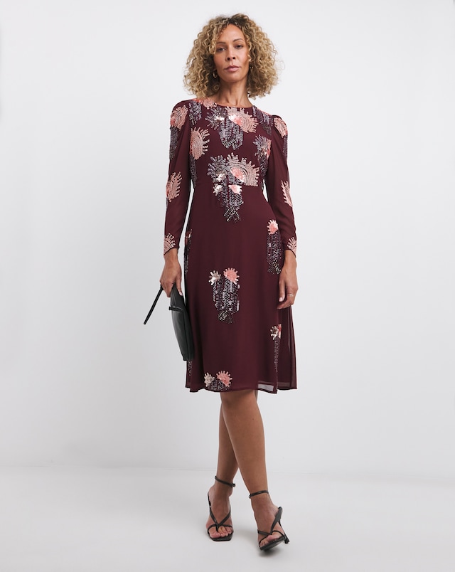 green emerald velvet dress Simply Be Joanna Hope Tiered Printed Dress