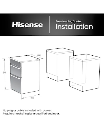 Hisense HDCEC6C20X 60cm Electric Double Cooker - Grey