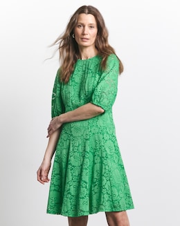 Joanna Hope Green Lace Skater Dress