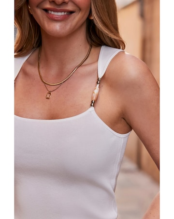 Sosandar Bead Detail Strappy Knit Top