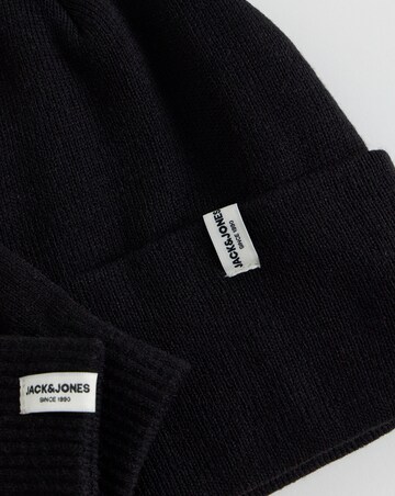 Jack & Jones Cooper Beanie & Glove Set With Gift Box - Black