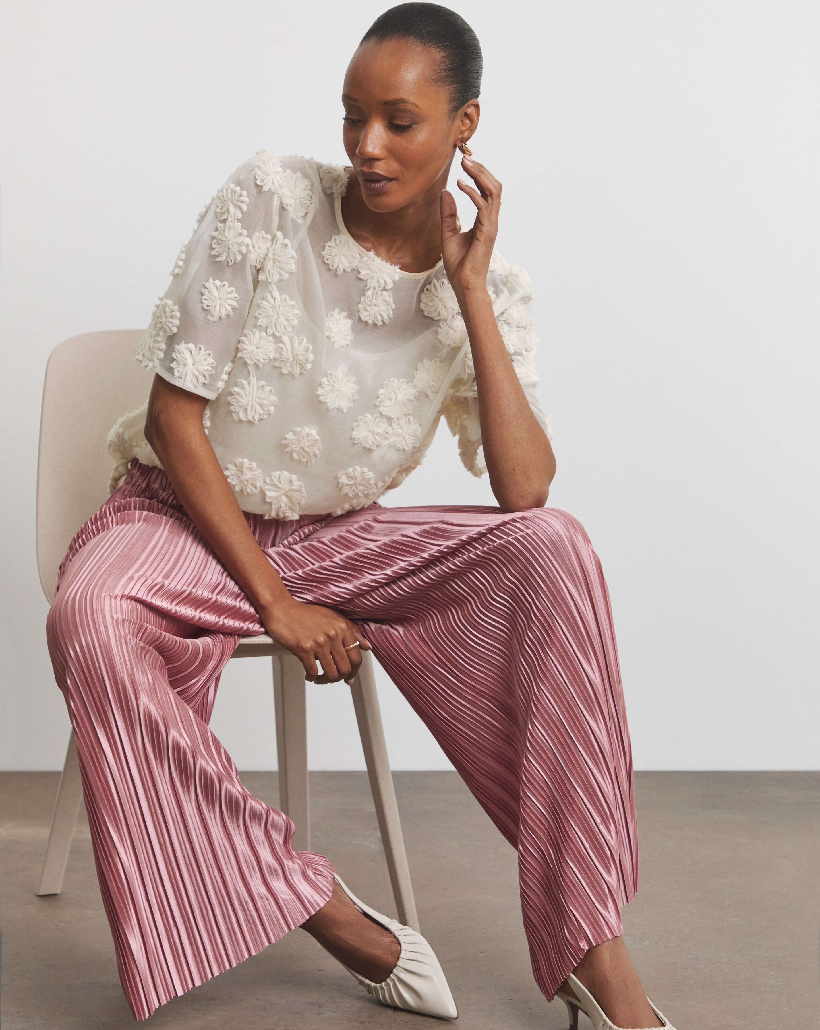 Joanna Hope Plisse Wide Leg Trousers | JD Williams