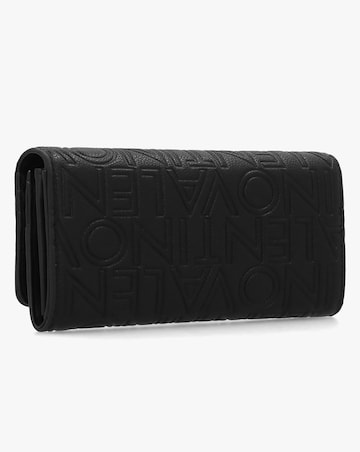 Valentino Bags Pansy Debossed Logo Black Wallet