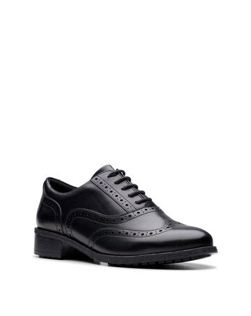 Clarks Havisham Oak Leather Lace Up Brogue Wide Fit
