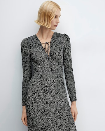 Mango Printed Bow Tie Dress