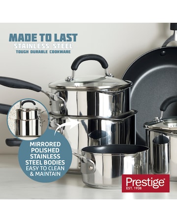 Prestige Made to Last 3 Piece Straining Saucepan Set