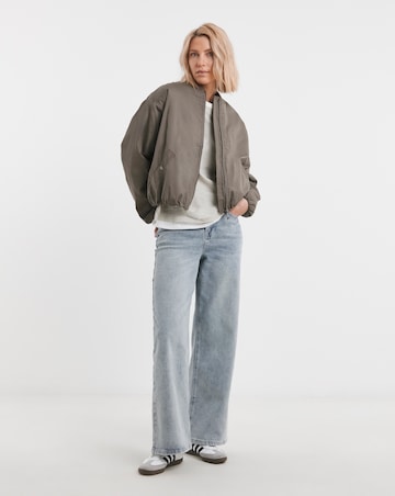 Pure Cotton Taupe Bubble Hem Bomber