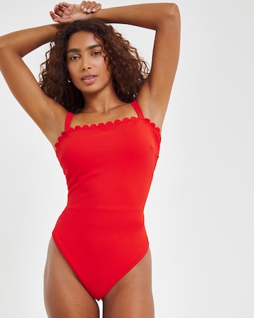 MAGISCULPT Medium Control Contour Me Scalloped Edge Bandeau Swimsuit