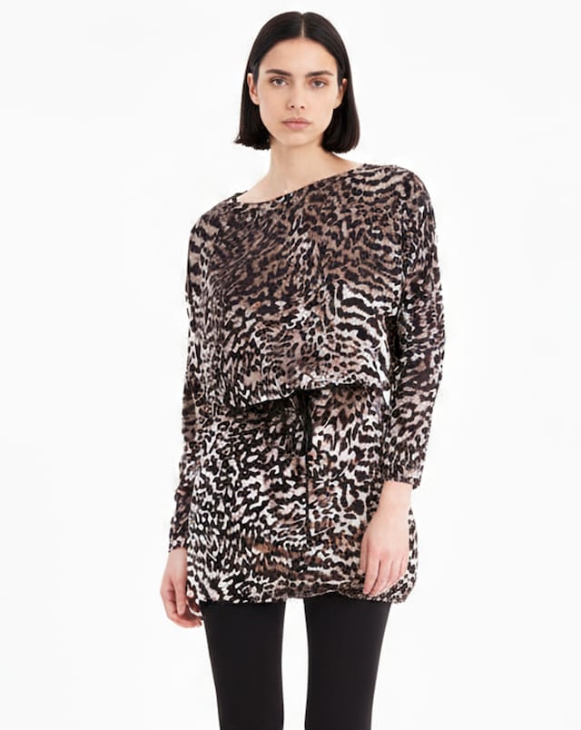 Religion Emmy Animal Print Velvet Dress