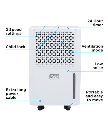 BLACK+DECKER 12L Smart Dehumidifier LED Display