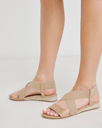 Dia Elasticated Low Wedge Espadrilles - Wide Fit (E)