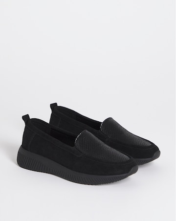 Heavenly Soles Fia Sporty Leather Loafer - Extra Wide Fit (EEE)