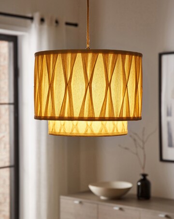 Natural 2 Tier 30cm Linen Pinch Pleat Shade