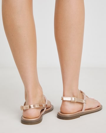 Simply Be Karma Diamante Sparkly Toe Post Sandals - Extra Wide Fit (EEE)