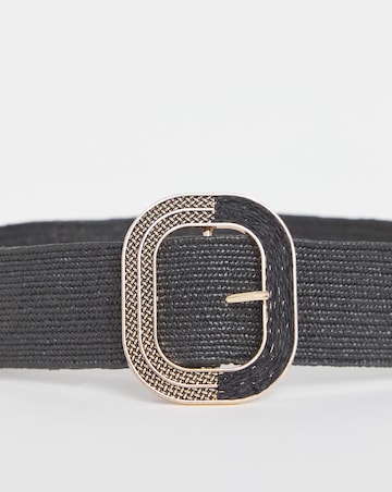 Black Raffia Stretch Belt