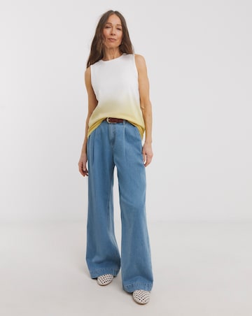 Pure Cotton Yellow Ombre Tank Vest