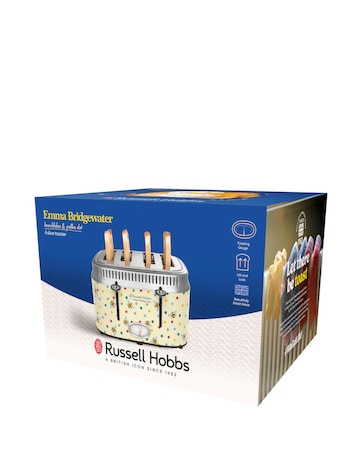 Emma Bridgewater 27250 Bumblebee and Polka Dot 4 Slice Stainless Steel Toaster