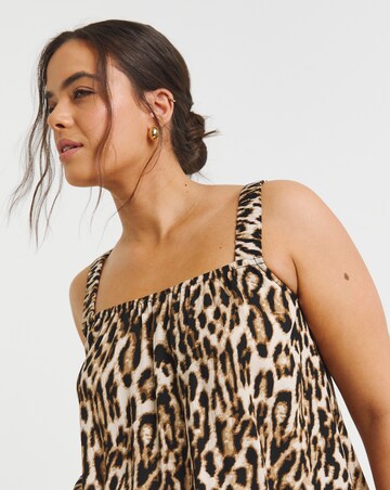Simply Be Leopard Crinkle Ruched Strap Cami