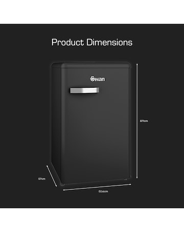 Swan SR11035BNE Retro Under Counter Fridge 90L - Black