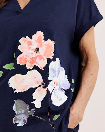 Julipa Notch Neck Cotton T-shirt