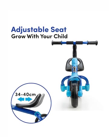 Xootz Switch Rider Folding Balance Bike Trike - Blue
