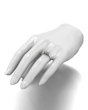 Moissanite 9CT White Gold 3 Stone Ring