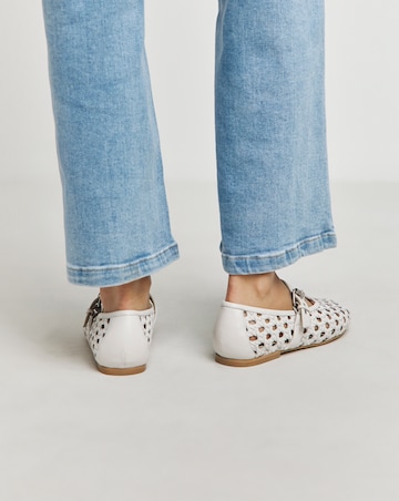 Anthology Valerian Leather Woven Mary Jane Ballerinas - Wide Fit (E)