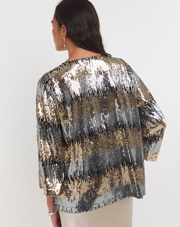 Sequin Ombre Zig Zag Kimono