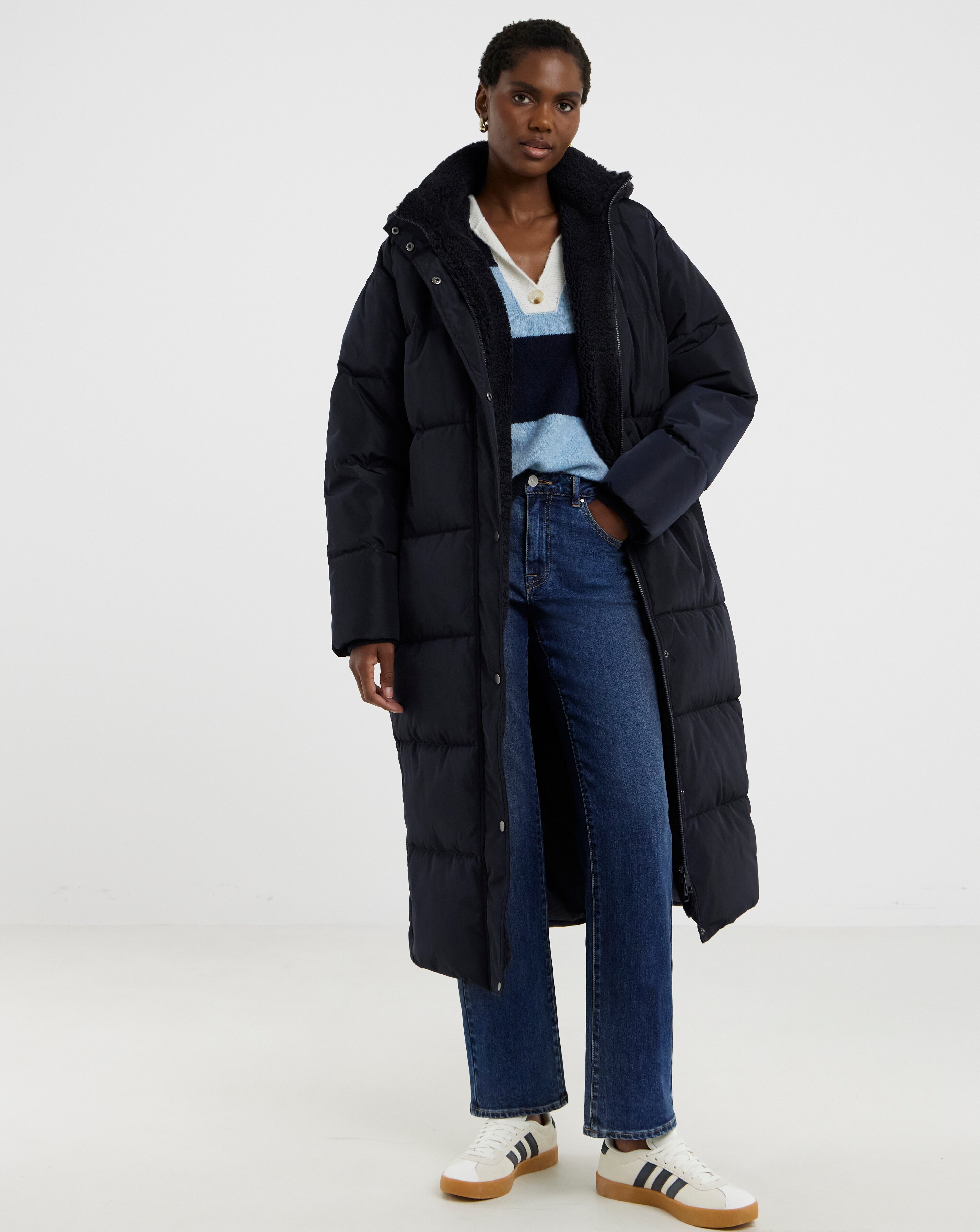 Navy Maxi Padded Coat