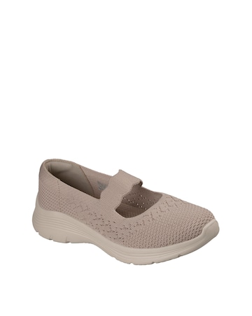 Skechers Taupe Bedford Slip On Mary Jane Shoes - Standard Fit (D)