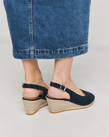 Miami Wedge Espadrille Slingback Sandals - Extra Wide Fit (EEE)