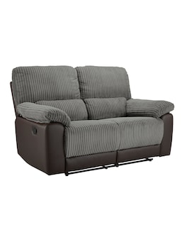 Harlow Fabric/Faux Leather Recliner 2 Seater Sofa