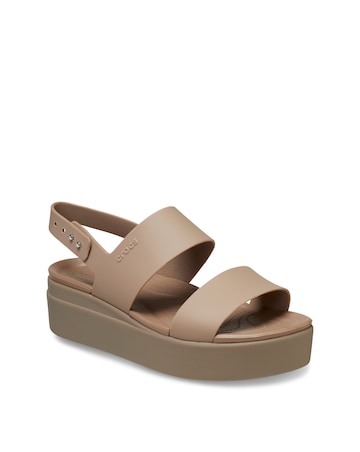 Crocs Latte Brooklyn Low Wedge Sandals