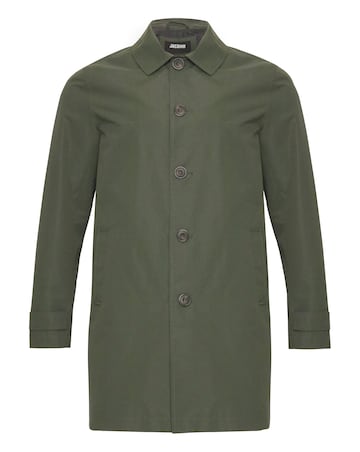 Khaki Mac With Tab Cuff Detail