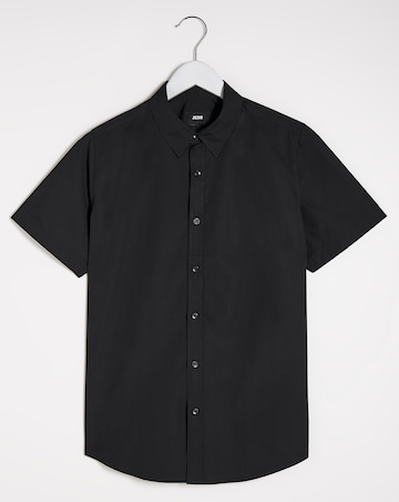 Black Short Sleeve Formal Shirt Long