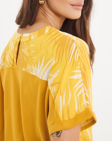 Pure Cotton Woven Front Curved Hem Longline Top