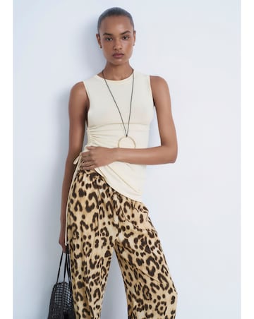 Mango Leopard Print Trousers