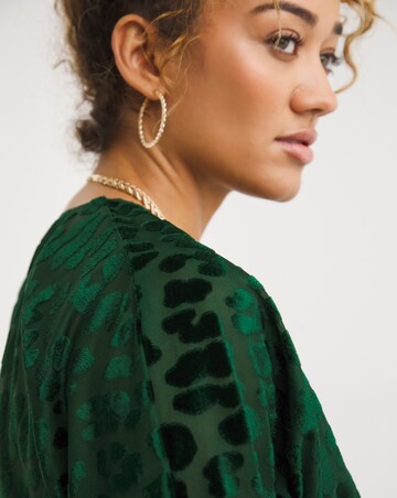 Closet London Kimono Midi Velvet Devore Dress